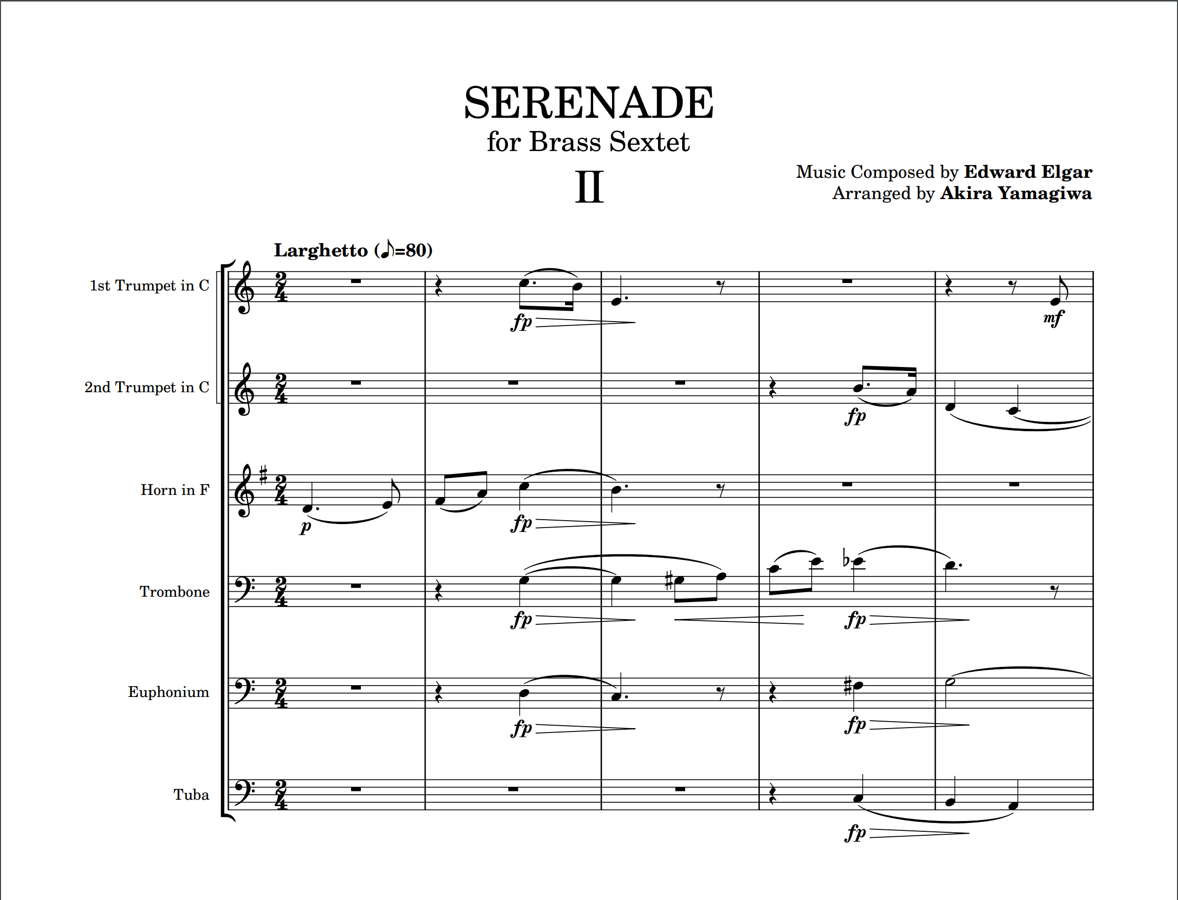 SERENADE for Brass Sextet